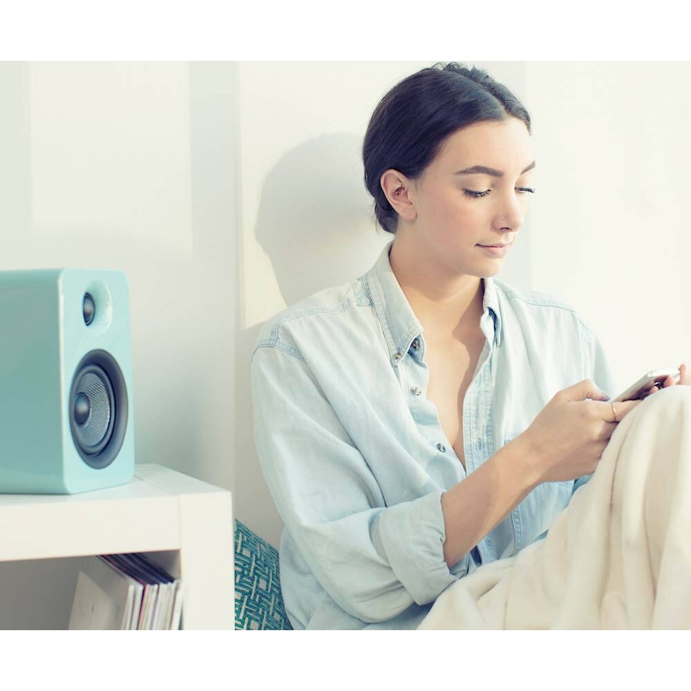 Alt View 16. Kanto - 4" Wireless 2-Way Bookshelf Speakers (Pair) - Gloss Teal.