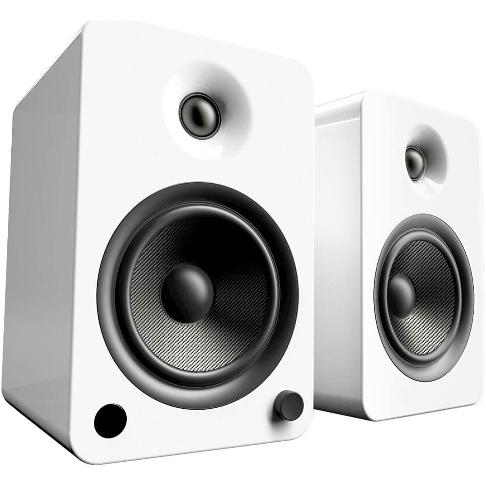 Front. Kanto - 5-1/4" Powered Wireless 2-Way Bookshelf Speakers (Pair) - Gloss White.