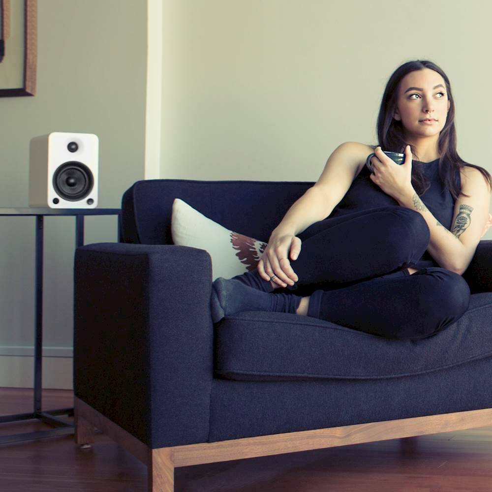 Alt View 14. Kanto - 5-1/4" Powered Wireless 2-Way Bookshelf Speakers (Pair) - Gloss White.