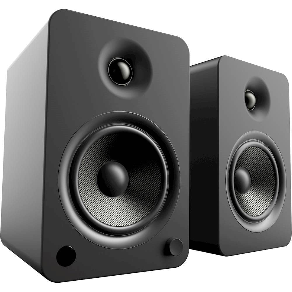 Front. Kanto - 5-1/4" Powered Wireless 2-Way Bookshelf Speakers (Pair) - Matte Black.