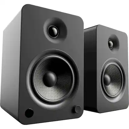 Front. Kanto - 5-1/4" Powered Wireless 2-Way Bookshelf Speakers (Pair) - Matte Black.