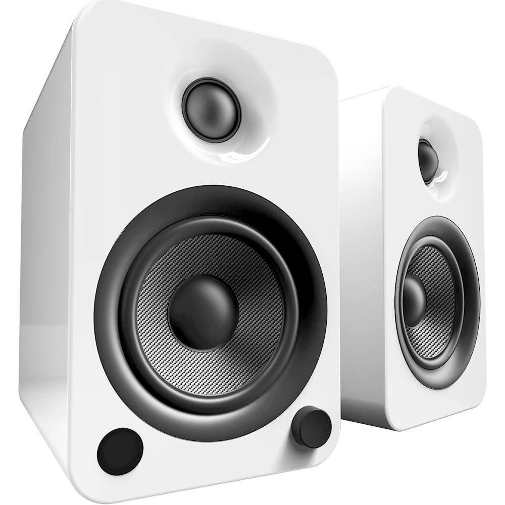 Front. Kanto - 4" Wireless 2-Way Bookshelf Speakers (Pair) - Gloss White.