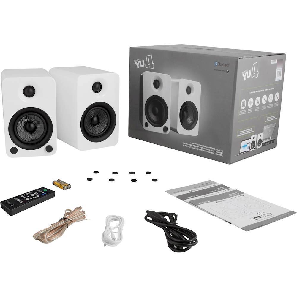 Alt View 12. Kanto - 4" Wireless 2-Way Bookshelf Speakers (Pair) - Gloss White.