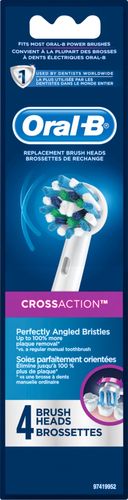 Oral-B - CrossAction Replacement Brush Heads (4-Pack) - White