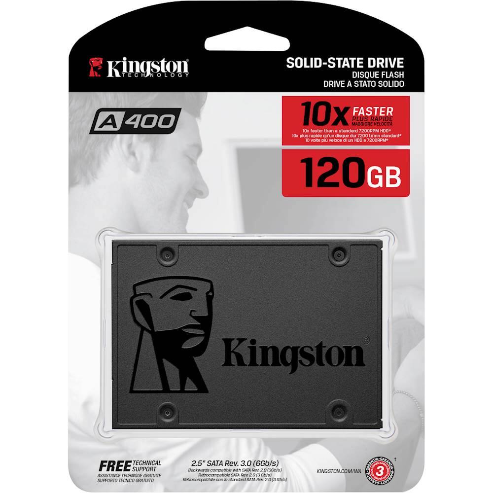 Alt View 11. Kingston - A400 120GB Internal SSD SATA - Black.