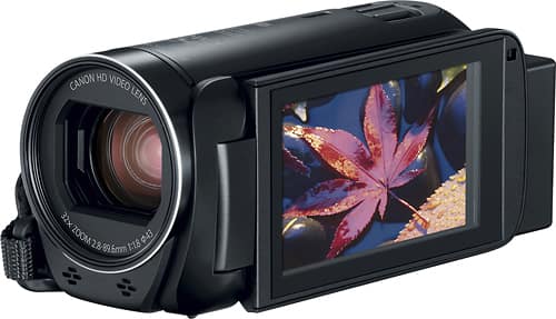 Canon - VIXIA HF R80 16GB HD Flash Memory Camcorder - Black - Angle