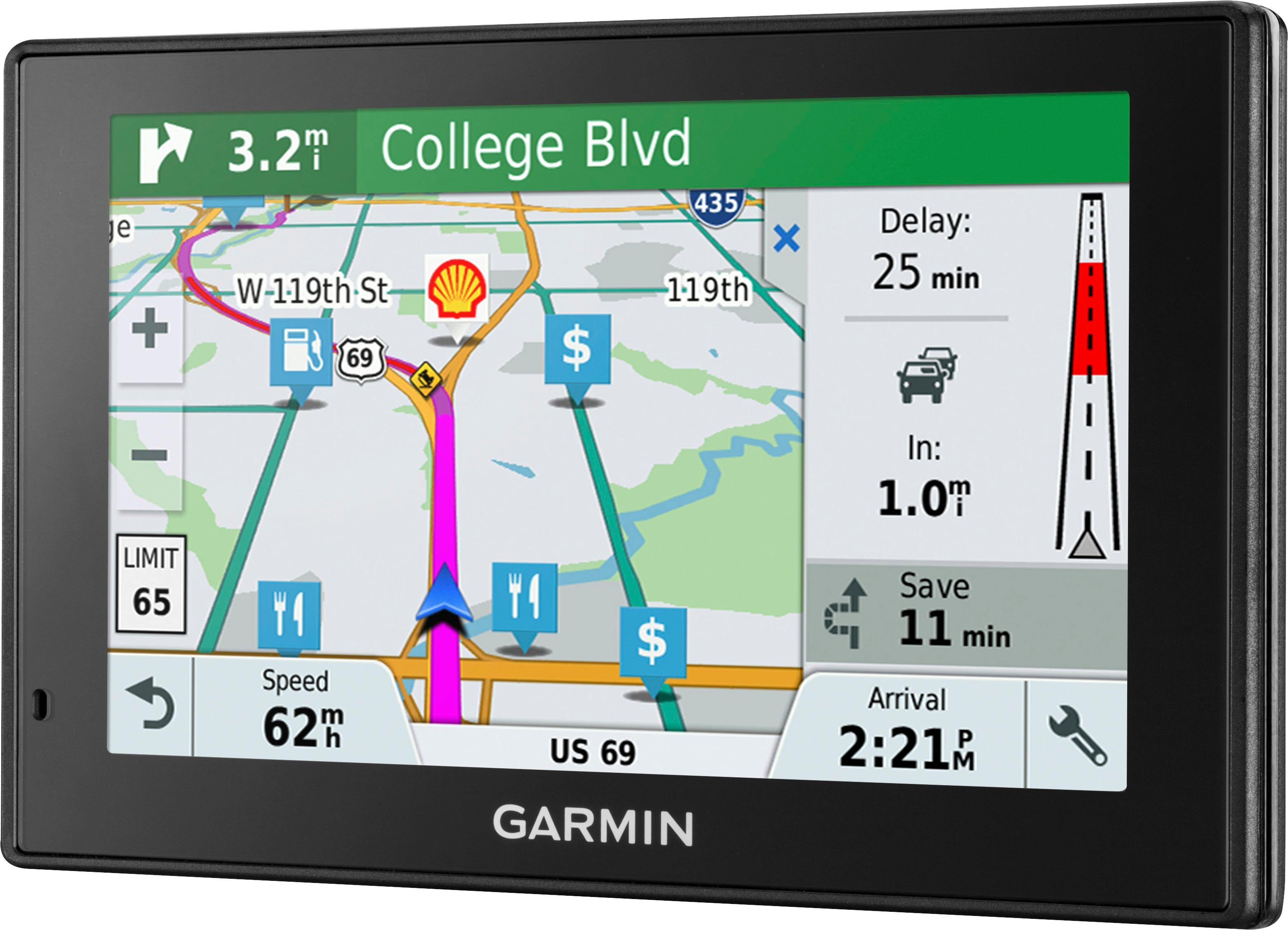 Left View: Garmin Drive Smart 51 GPS Navigator with Built-In WiFi plus Lifetime Maps and Traffic of North America