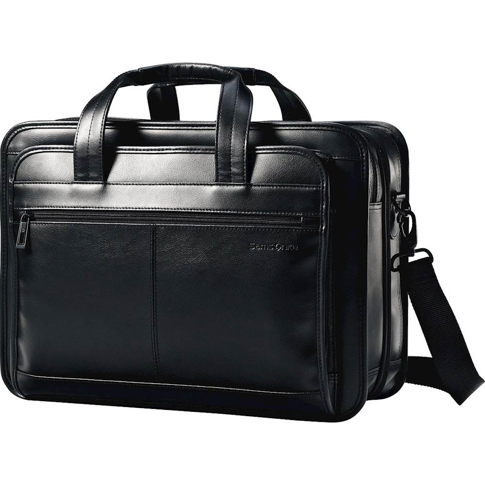 Customer Reviews: Samsonite Leather Expandable Business Briefcase Black ...