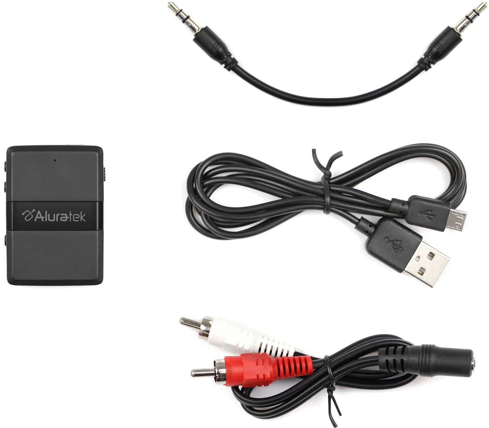 Alt View 12. Aluratek - Bluetooth Wireless Audio Transmitter and Receiver for TV and other audio devices - Black.