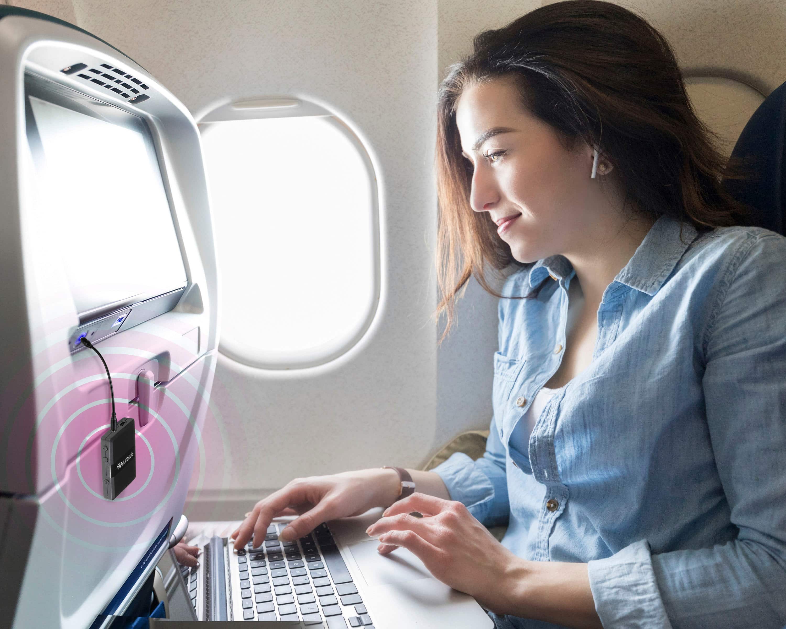 Angle. Aluratek - Bluetooth Wireless Audio Transmitter and Receiver for TV and other audio devices - Black.