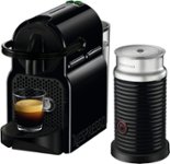Front. Nespresso - Inissia Espresso Machine with Aeroccino Milk Frother by DeLonghi - Intense Black.