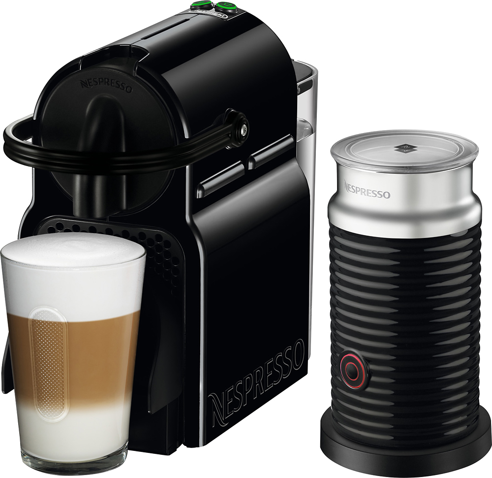 Men Hårdhed Foragt Nespresso Inissia Espresso Machine with Aeroccino Milk Frother by DeLonghi  Intense Black EN80BAE - Best Buy