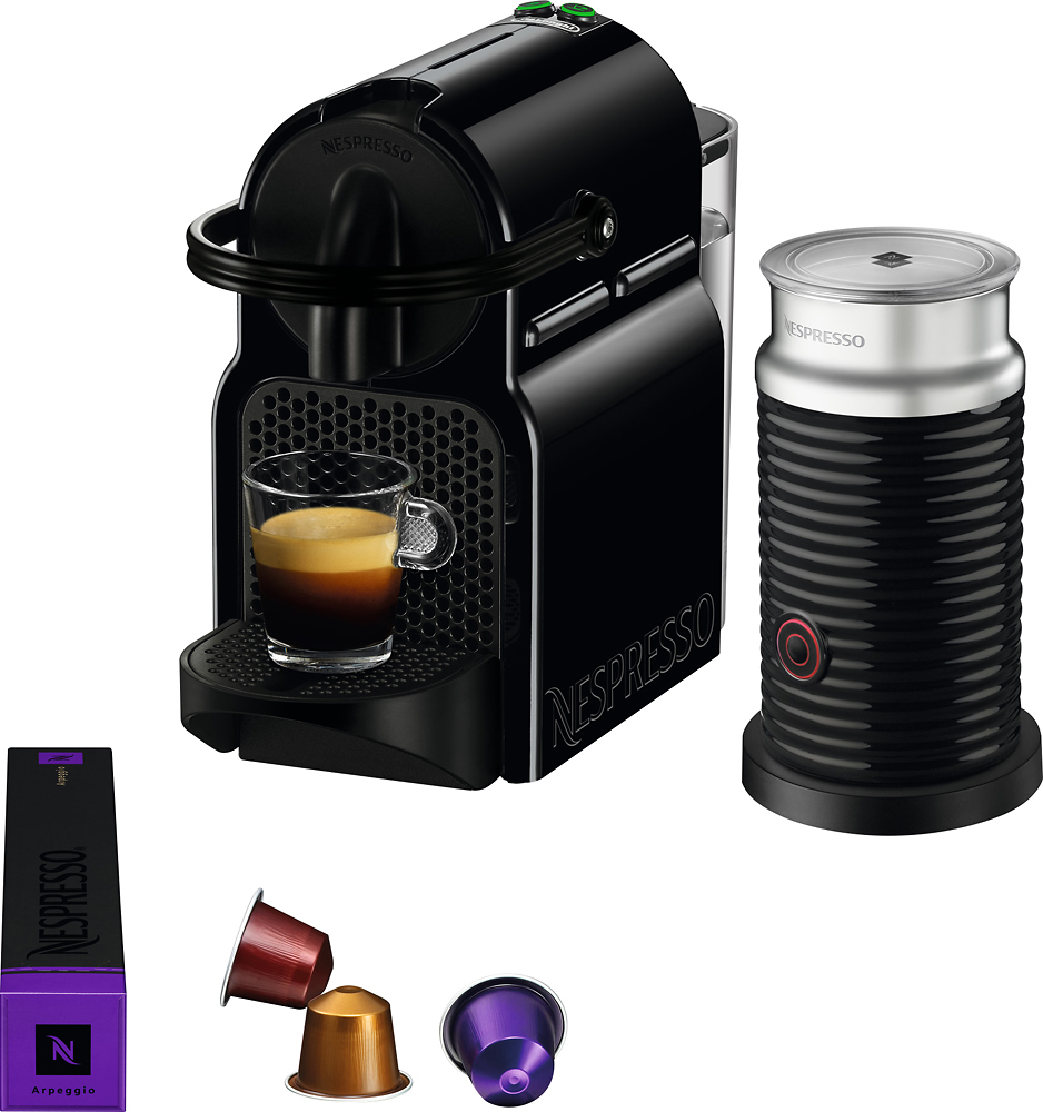 Best Buy: Nespresso Inissia/Aero+ Espresso Maker and Milk Frother Black  A+D40-US-BK-NE