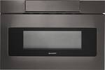 Sharp - 24" 1.2 Cu. Ft. Built-In Microwave Drawer - Black stainless steel - Front_Standard