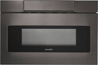 Front. Sharp - 24" 1.2 Cu. Ft. Built-In Microwave Drawer - Black Stainless Steel.