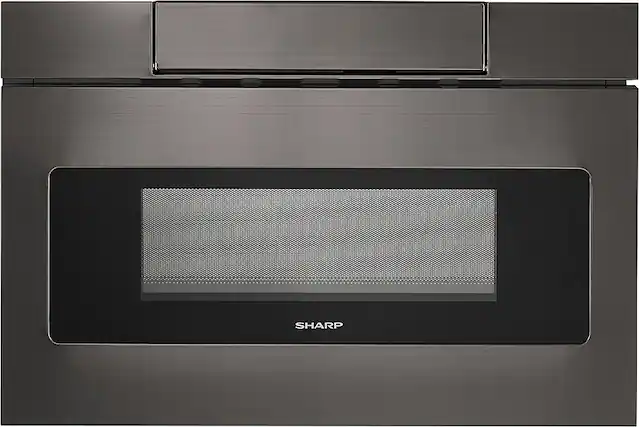 Front. Sharp - 1.2 Cu. Ft. Built-in Microwave Drawer with Sensor Cooking - Black Stainless Steel.