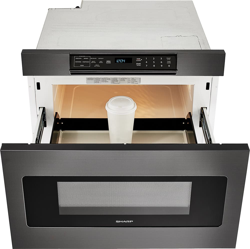 Alt View 11. Sharp - 1.2 Cu. Ft. Built-in Microwave Drawer with Sensor Cooking - Black Stainless Steel.