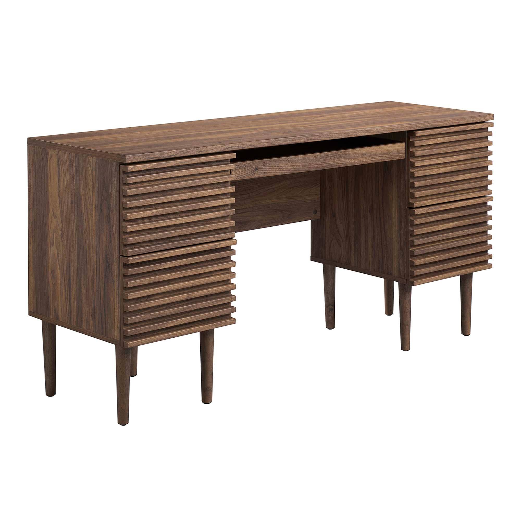 Angle. Modway - Render Office Desk by Modway - Walnut.