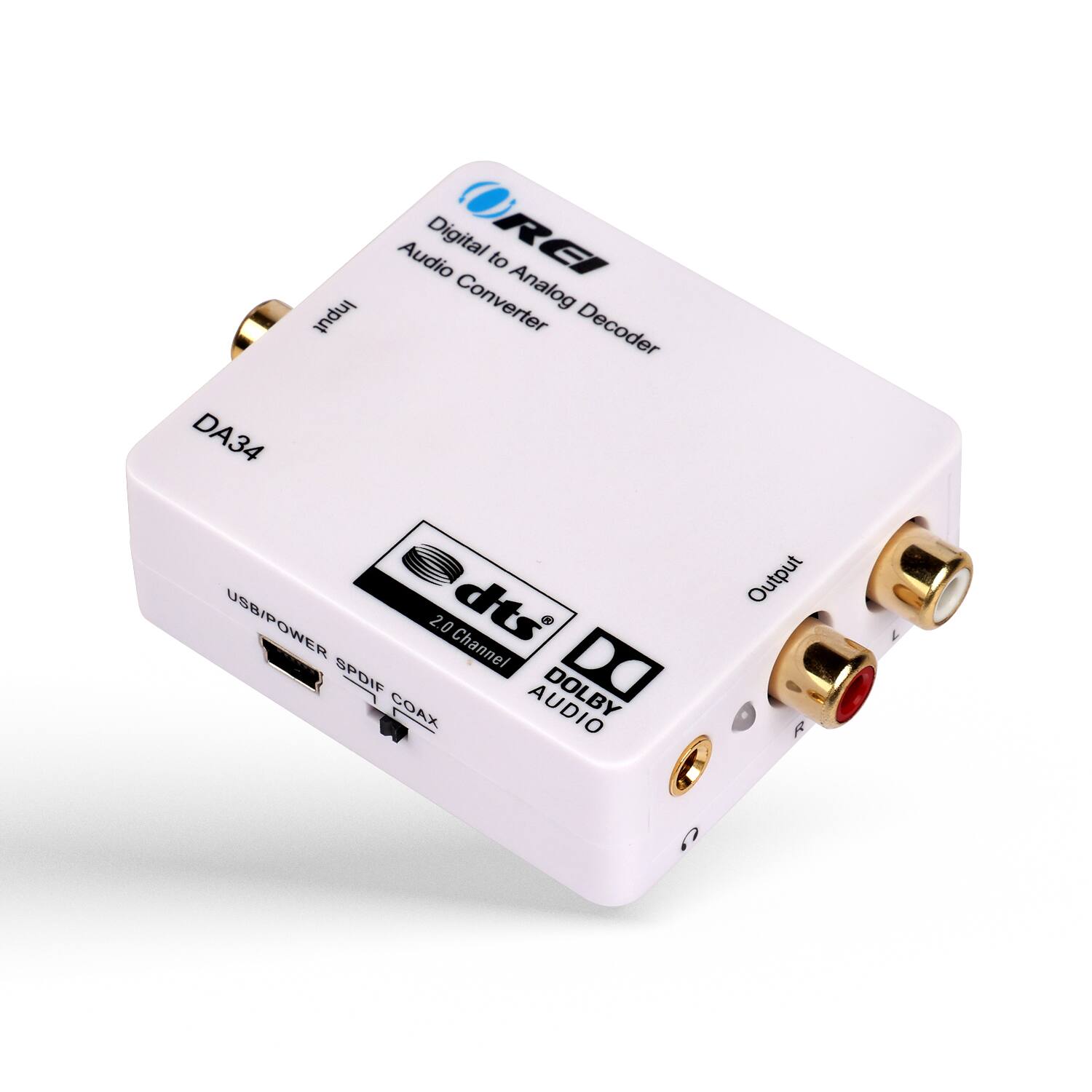 DA34 Digital to Analog Converter Decoder USB/POWER 2.0 Channel SPDIF COAX AUDIO DOLBY OUTPUT