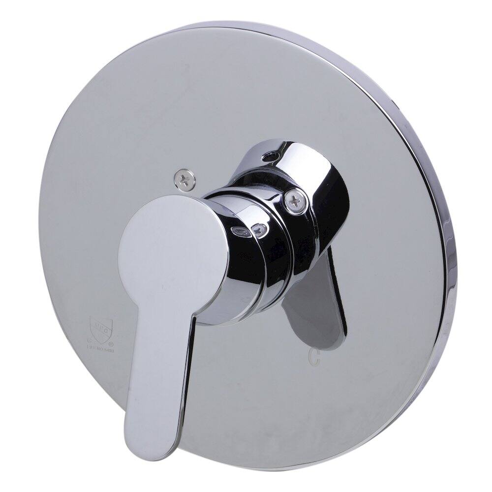 Front. Alfi - Polished Chrome Shower Valve Mixer with Rounded Lever Handle - Silver.