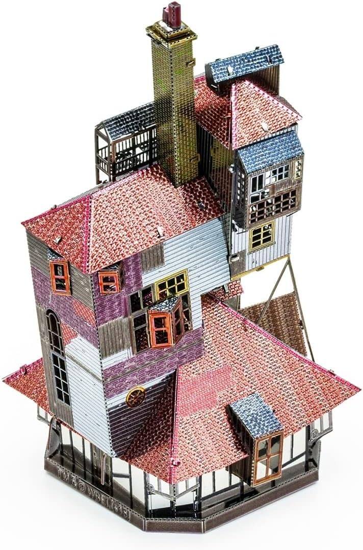 Alt View 3. Metal Earth - Metal Earth Fascinations Harry Potter Burrow in Color 3D Metal Model Kit - Silver.