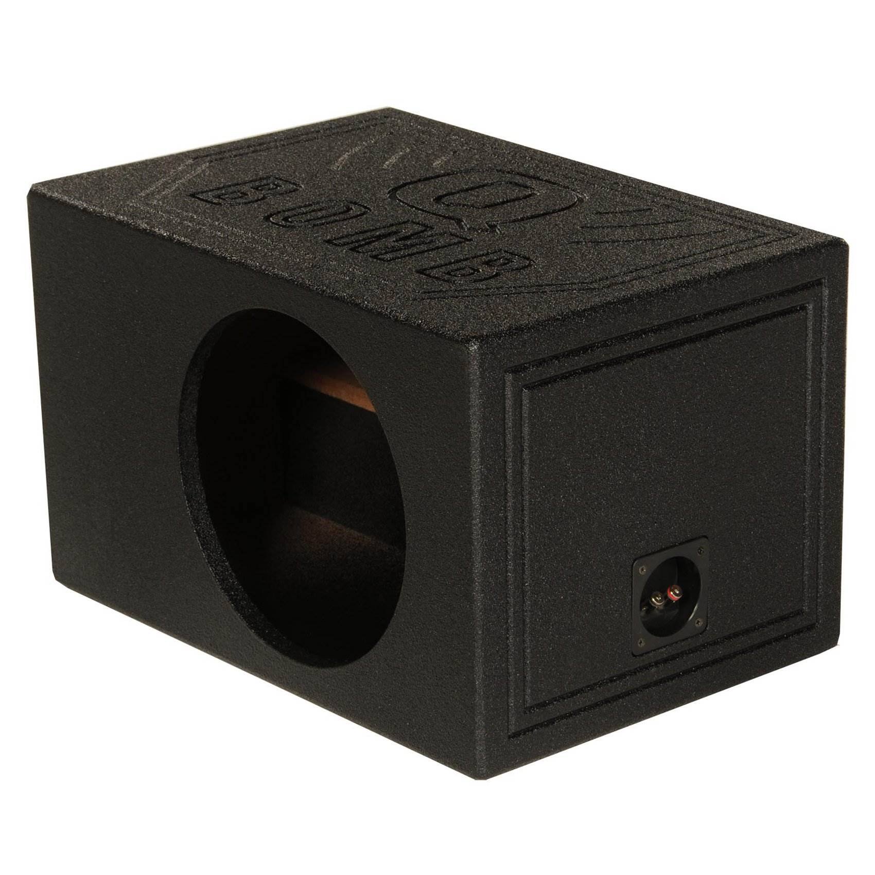 Front. QPower - QPower QBOMB8VL Single 8 Inch Vented Ported Car Subwoofer Sub Box Enclosure - Black.