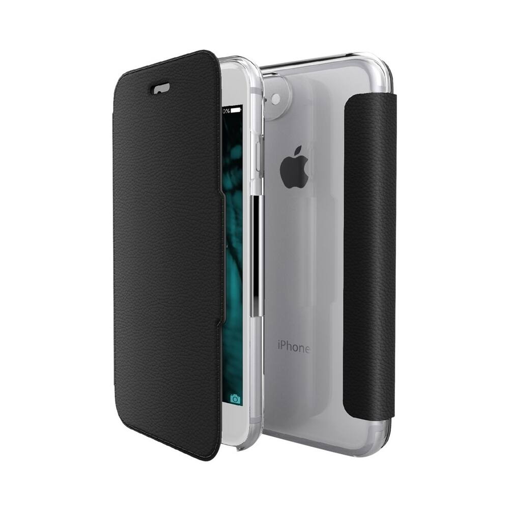 X-Doria - Engage Folio Case for Apple® iPhone® 7 - Black/clear - Larger Front