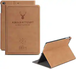 DuraSafe Cases - iPad mini 4 7.9" 2015 Deer Print Folio Smart Cover with Stand A1538 A1550 A2133 A2124 A2126 A2125 - Camel