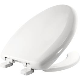 BEMIS - Elongated Plastic Open Front With Cover Toilet Seat with Top-Tite Hinge - White