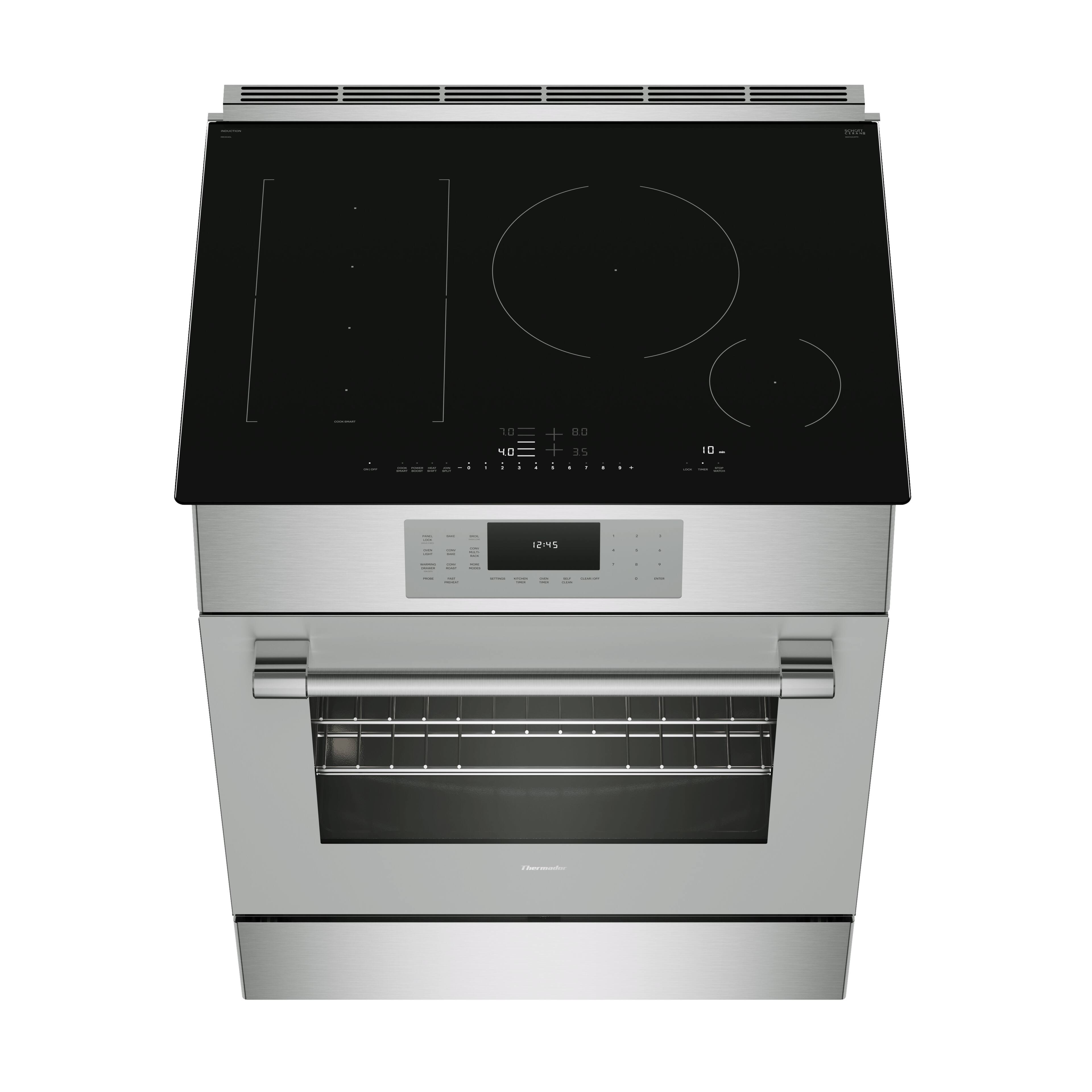Alt View 1. Thermador - Thermador 30-Inch Masterpiece Induction Slide-In Range - Stainless Steel.