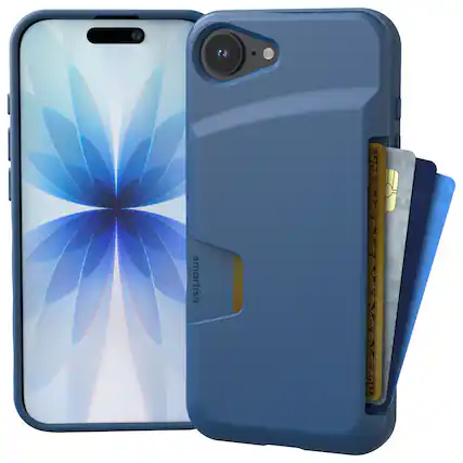 Front. Smartish - Smartish iPhone 17e/16e Wallet Case - Wallet Slayer Vol 1 - Slim Card Holder Cover - Blues on the Green - Blue.