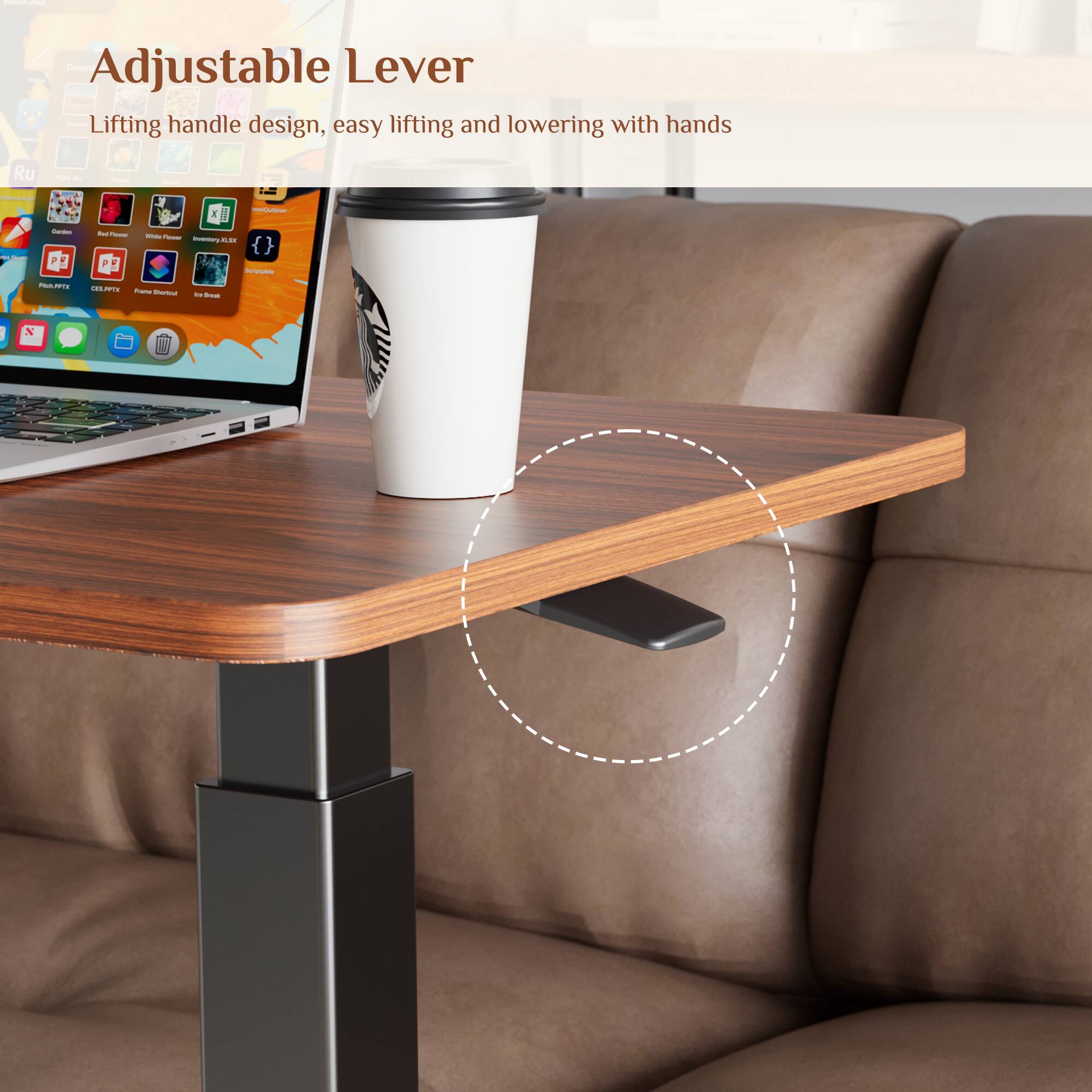 Adjustable Lever  
Lifting handle design, easy lifting and lowering with hands