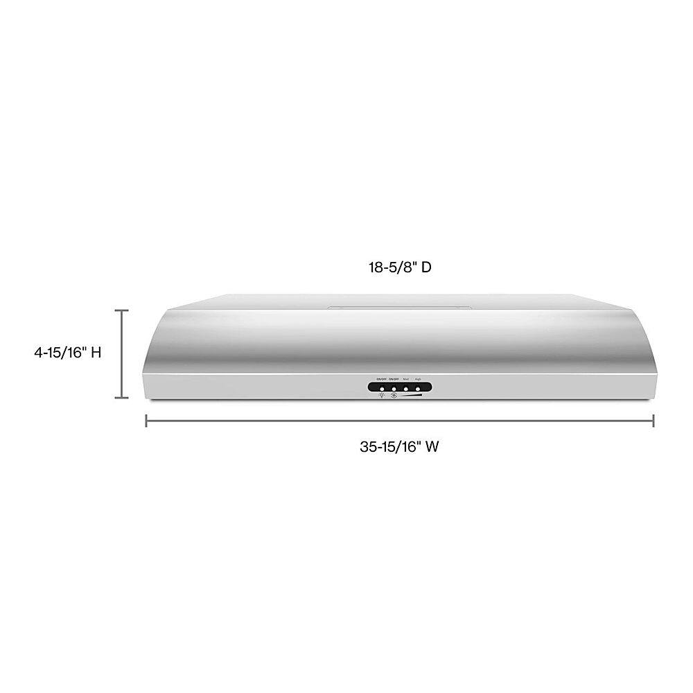 Alt View 11. Whirlpool - 36" Convertible Range Hood - Stainless steel.