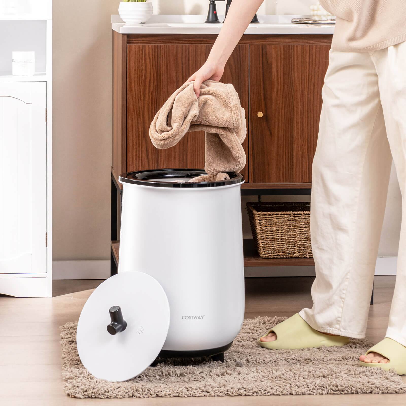 Alt View 4. Costway - Costway 23L Bathroom Towel Warmer Bucket 4 Timer with Fragrance Holder & 3-Level Heating - Black.