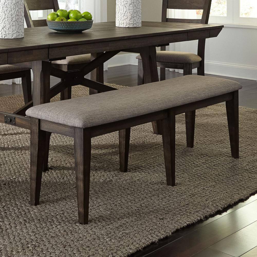 Alt View 1. Liberty Furniture Industries - Double Bridge Bench (RTA) in Dark Chestnut - Brown.
