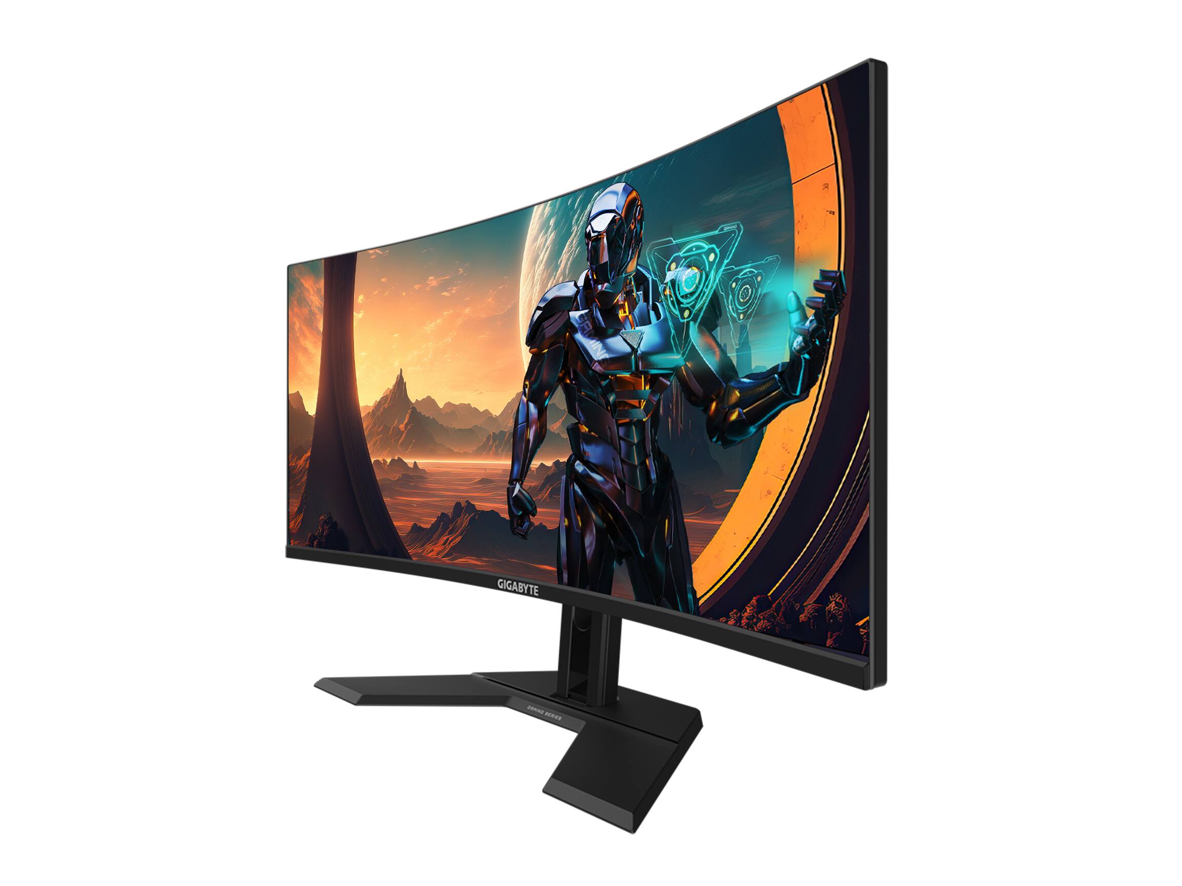 Alt View 13. GIGABYTE - GS34WQC 34" LED WQHD FreeSync Premium Curved Gaming Monitor with HDR (HDMI, DisplayPort) - Black.