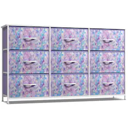 Sorbus - Kids Dresser with 9 Drawers - Storage Unit Organizer Chest for Clothes - Bedroom, Kids Room, Nursery, & Closet - Purple Tie-Dye