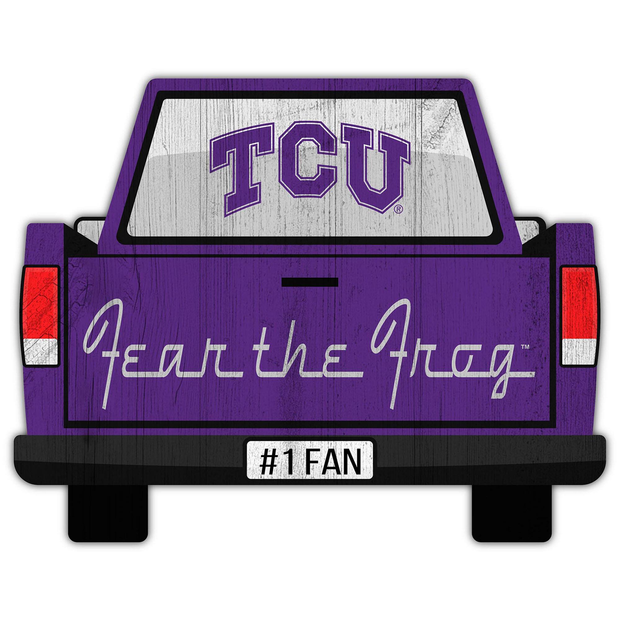 TCU Horned Frogs 12'' x 12'' Truck Back D-cor