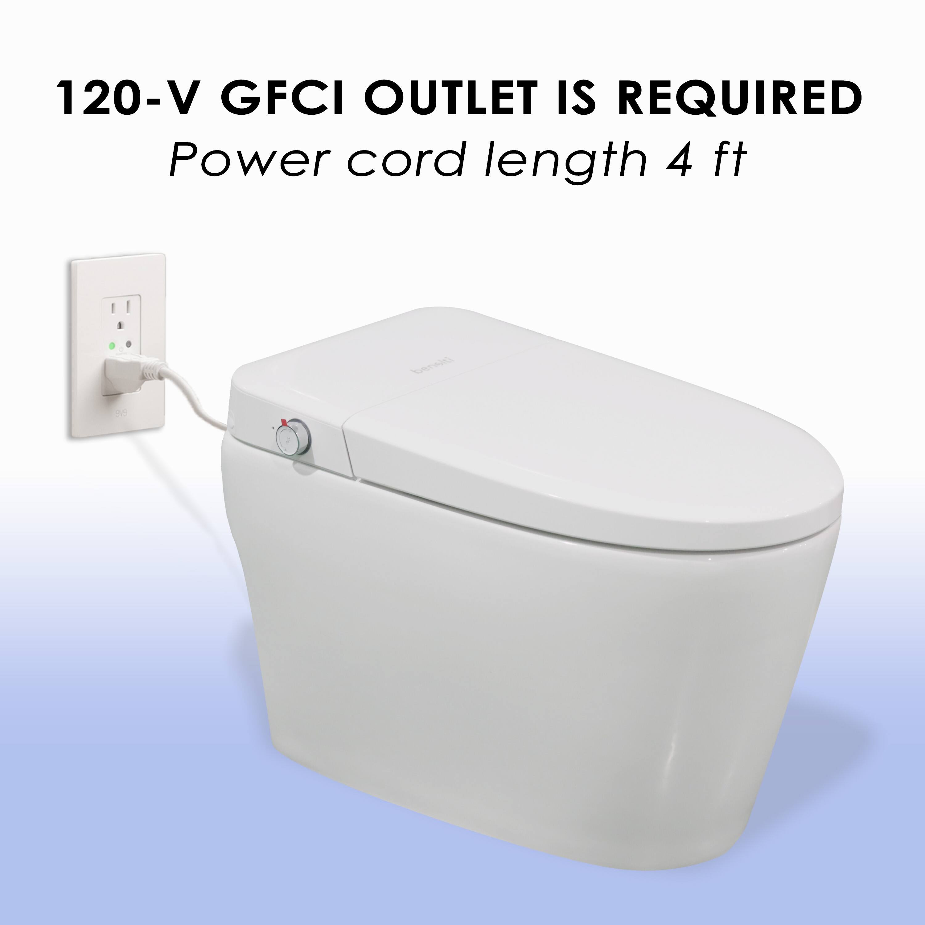 120-V GFCI OUTLET IS REQUIRED
Power cord length 4 ft