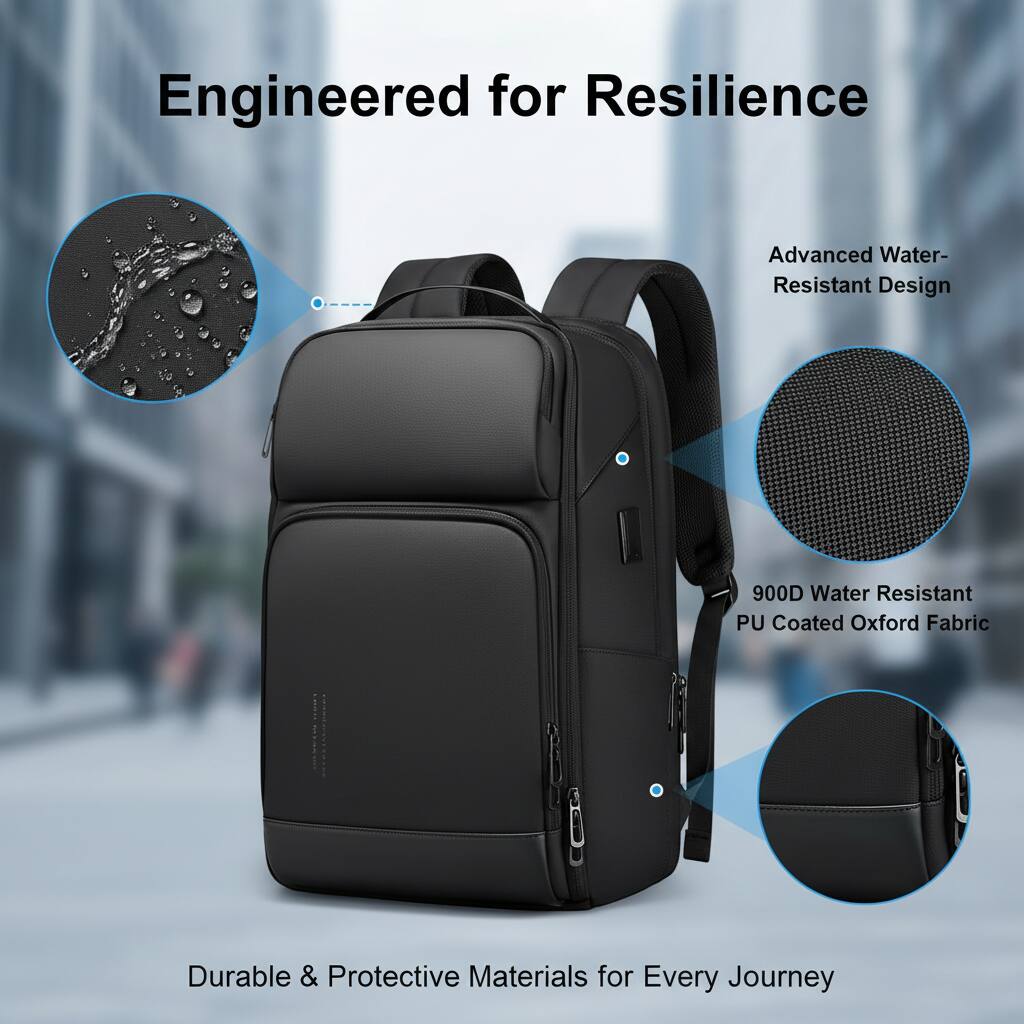 Engineered for Resilience

Advanced Water-Resistant Design

900D Water Resistant PU Coated Oxford Fabric

Durable & Protective Materials for Every Journey