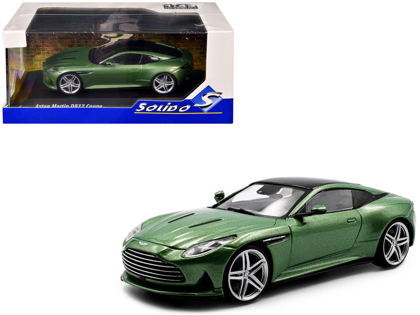2023 Aston Martin DB12 Coupe Iridescent Emerald Metallic with Black Top 1/43 Diecast Model Car by Solido price history on PriceWatchPro