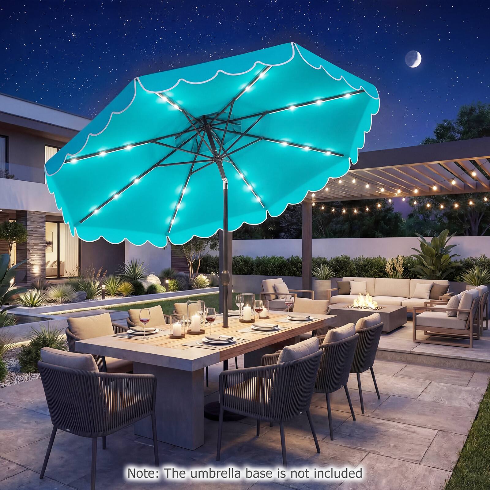 Note: The umbrella base is not included