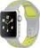 Front. Apple - Geek Squad Certified Refurbished Apple Watch Nike+ 38mm Silver Aluminum Case Silver/Volt Nike Sport Band - Silver Aluminum.