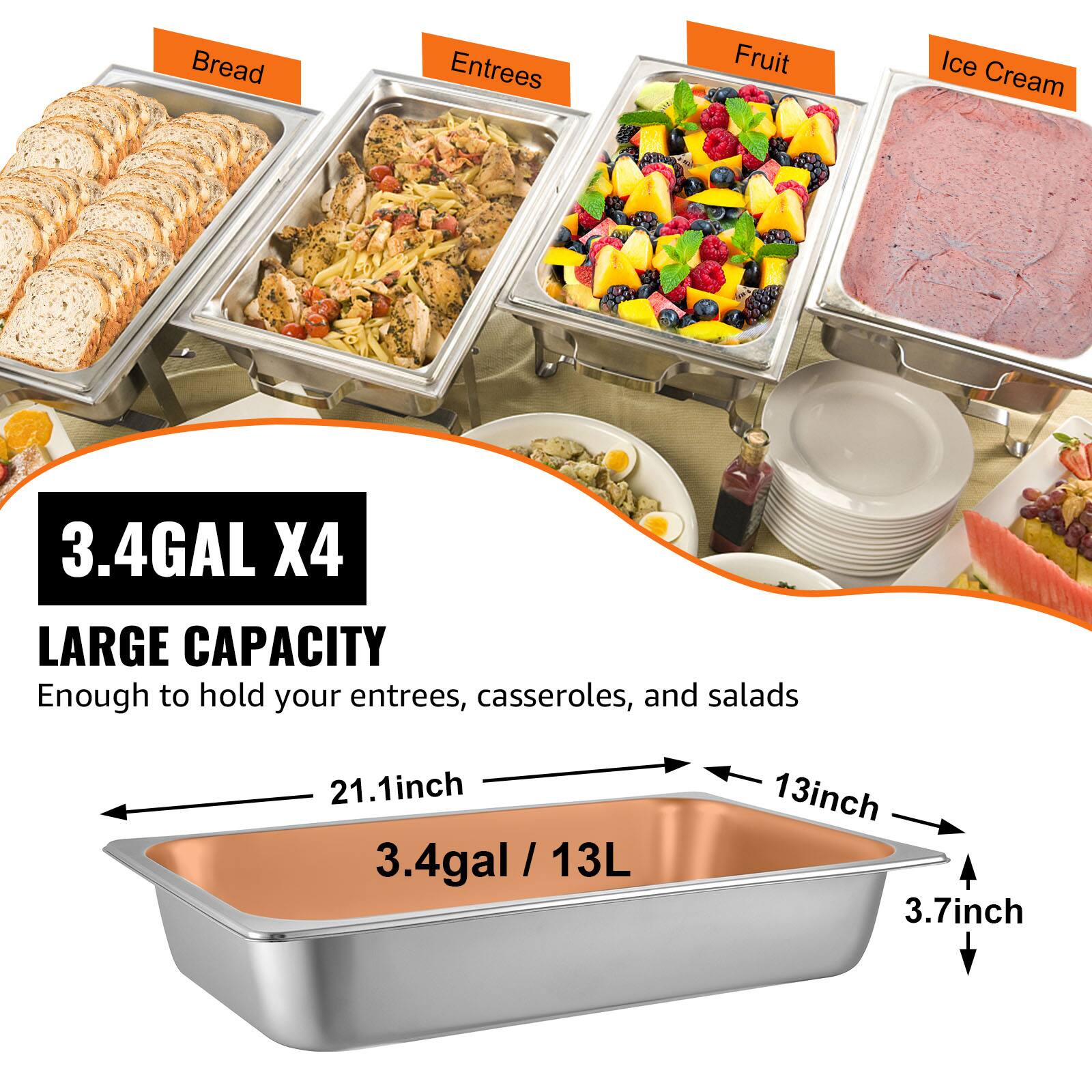 Bread  
Entrees  
Fruit  
Ice Cream  

3.4 GAL X4  
LARGE CAPACITY  
Enough to hold your entrees, casseroles, and salads  

21.1 inch  
3.4 gal / 13L  
13 inch  
3.7 inch
