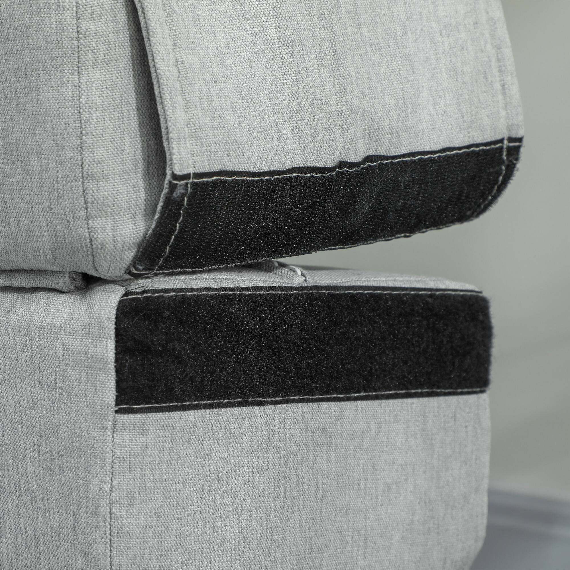 Alt View 8. Homcom - Folding Sofa Bed, Sleeper Chair with Pillow, Modern Linen Convertible, Fold Out Futon - Gray.