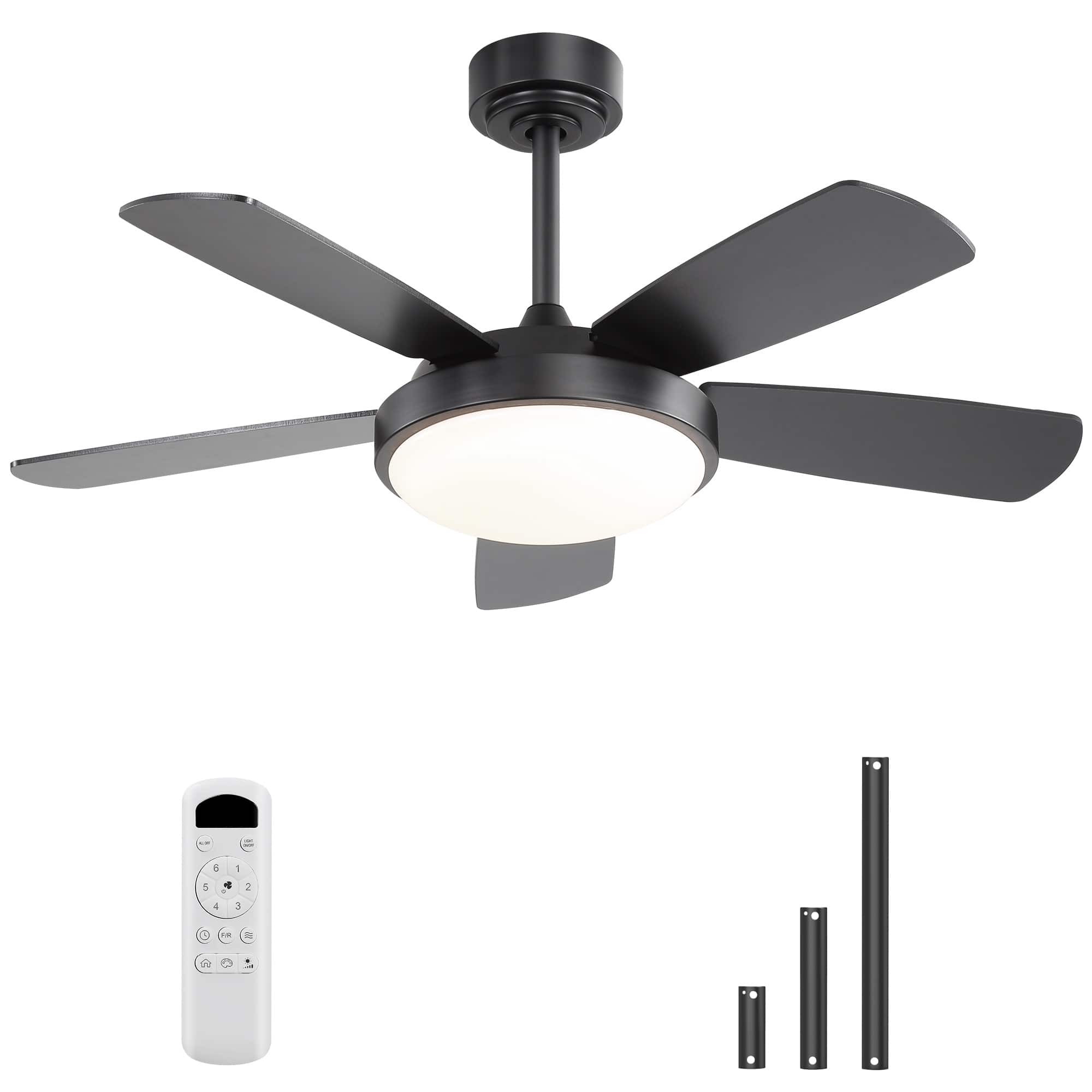 Sofucor - 42'' Contemporary Indoor LED Ceiling Fan with Light and Remote Control Dimmable 3CCT Light for Bedroom Farmhouse - Black