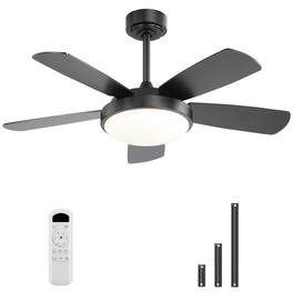 Sofucor - 42'' Contemporary Indoor LED Ceiling Fan with Light and Remote Control Dimmable 3CCT Light for Bedroom Farmhouse - Black