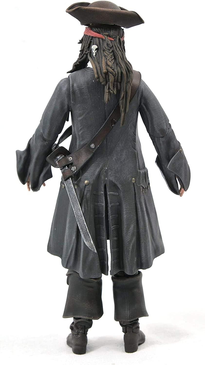 Alt View 10. Diamond Select Toys - Pirates of the Caribbean Jack Sparrow 7 Inch Action Figure - Black.