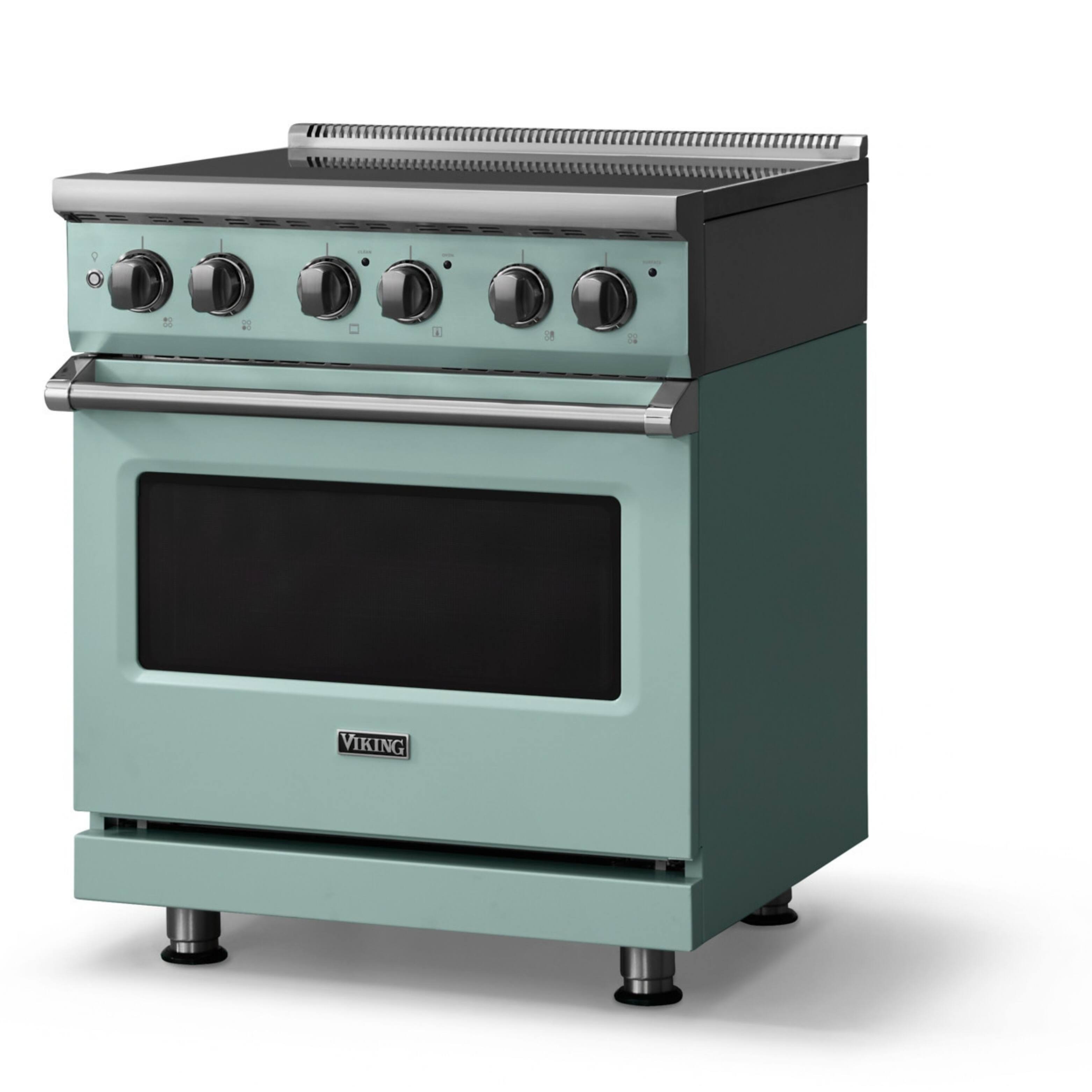 Angle. Viking - 30"W. Pro5S 4.7 Cu. Ft. Freestanding 4 Element  Electric Convection Range - Splash - Splash.
