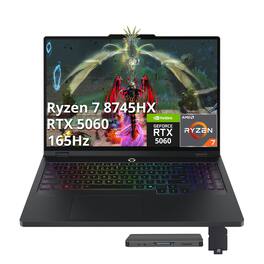Lenovo - Legion Pro5 16" WQXGA Gaming Laptop,Ryzen 7 8745HX,64GB RAM,4TB SSD+1TB Dock Set,GeForce RTX 5060,Win 11 - Black